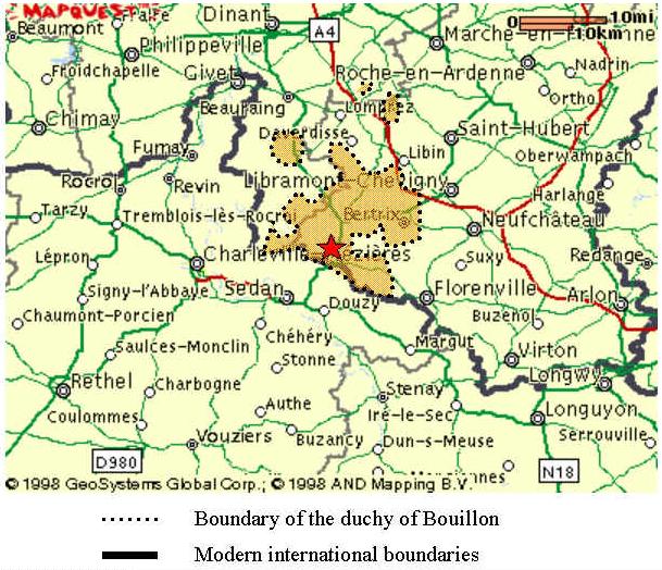 map of the duchy of Bouillon